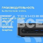 Мини ПК CBR MiniPC-DT007 (Intel i7 13620H/32Gb DDR4/1 Tb SSD PCIe/W11Pro/2хUSB3.2 Gen2 10Gbps + 2хUSB3.2 Gen1 5Gbps +1хType-C2.0, 3.5мм Combo Jack, RJ-45,VESA 100х100), фото9