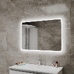 Зеркало Bau Stil 100х70, LED подсветка, сенсор, пластиковый защитный корпус, фото 1