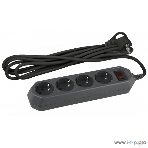 Сетевой фильтр ЭРА USF-M-4es-1.5m-B, 1.5м, черный [б0019740], фото 1