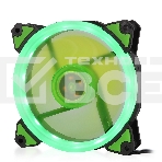 Вентилятор для корпуса Crown CMCF-12025S-1232 черный/зеленый, 120 мм, 1650 об/мин, 23 дБ, 3 pin, фото 1