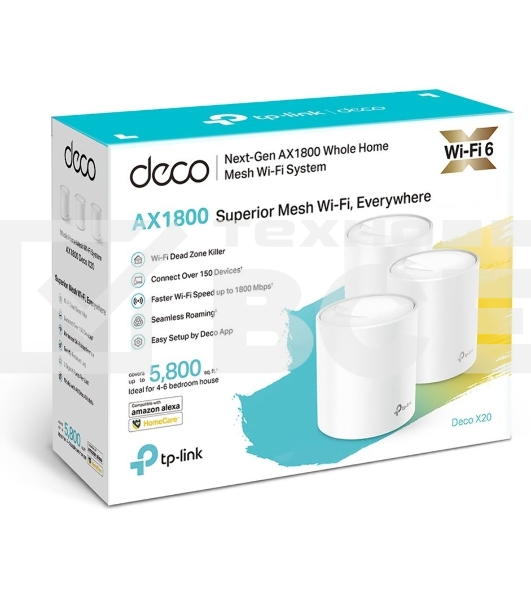 Домашняя Mesh Wi-Fi система TP-Link Deco X20(3-pack) AX1800