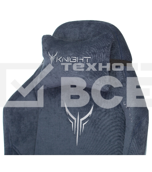 Кресло игровое Knight N1 Fabric синий Light-27 с подголов. крестовина металл