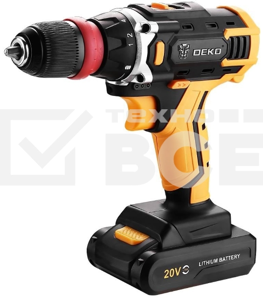 Дрель-шуруповерт Deko DKCD20FU-Li 063-4176, Аккумуляторная, 20В