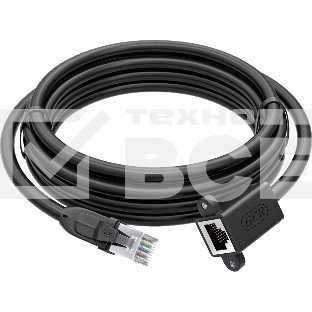Удлинитель GCR  PROF патч-корда прямой 5.0m, FTP медь, кат.6, 24 AWG, крепление под винт, никелированный коннектор, T568B, GCR-53719