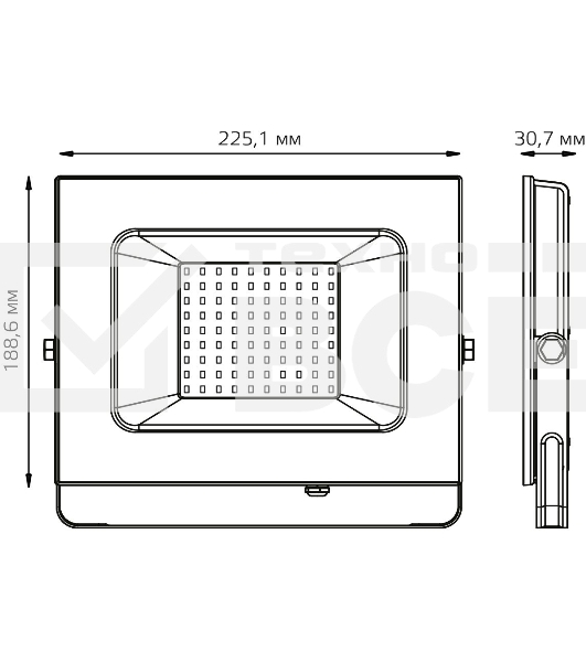 Прожектор светодиодный Elementary 70W 7175lm 4000К 175-265V IP65 черный LED