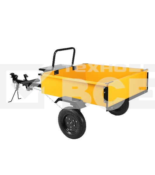 Прицеп для мотоблока TT-500, оцинк., груз. 500 кг, рег. сцепка, колеса 4.00-10, в упаковке Denzel