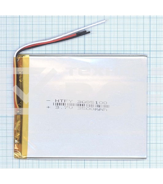Аккумулятор Li-Pol (батарея) 3*85*100мм 3pin 3.7V/3500mAh