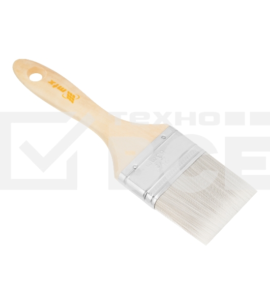 Кисть плоская для лаков 'Евро' 2.5', искусственная щетина, деревянная рукоятка MTX 83088