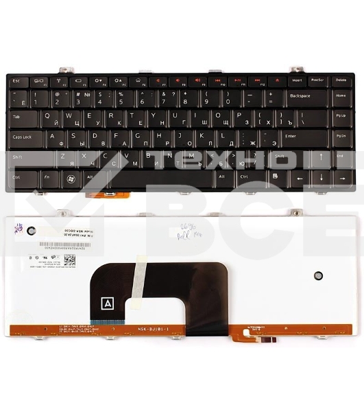 Клавиатура для ноутбука Dell Studio 14 14z 1440 1450 1457 черная с подсветкой