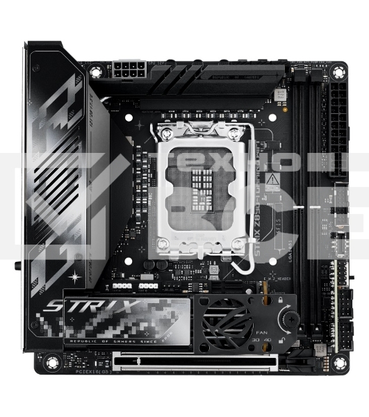 Материнская плата ASUS ROG STRIX Z890-I GAMING WIFI, LGA 1851, Intel Z890, 2xDDR5, 2xSATA, 2xM.2, 1xPCIe 5.0 x16, 1xHDMI, 2xUSB-C Thunderbolt 4, 1xUSB-C 20Gbps, 3xUSB-A 10Gbps, 1xUSB-A 5Gbps, 2xUSB-A 2.0, 1x 2.5Gb LAN, Mini-ITX