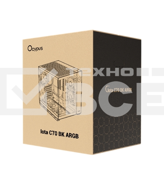 Корпус  Ocypus Iota C70 BK ARGB ATX / win / black / 6 ARGB fans / no PSU / Tempered Glass