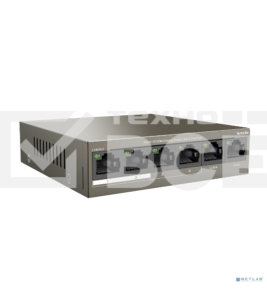 Коммутатор Tenda TEF1106P-4-63W 6PORT 100M 4POE