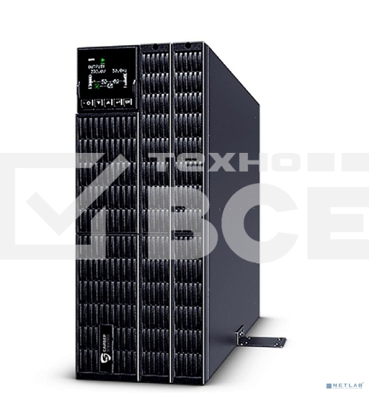 Источник бесперебойного питания UPS Сайбер Электро ЭКСПЕРТ-II-6000Р Онлайн, Стойка/Напольный 6000ВА/6000Вт. USB/RS-232/SNMP Slot/EPO/Relay/ByPass (4 IEC С13);(4) C19; Клеммная колодка (1) (12В/7А·ч. х 16) 4U