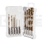 Набор сверл по металлу 'Кобальт' Kranz 1,5-10 мм, Р6М5К5, шестигранный хвостовик, 10 шт., фото 1