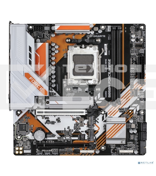 Материнская плата Gigabyte B850M FORCE WF6E, AM5, AMD B850, 2xDDR5, 4xSATA, 3xM.2, 1xPCIe 5.0 x16, 1xPCIe 4.0 x4, 1xDP, 1xHDMI, 1x2.5Gb LAN, Wi-Fi 6E, Bluetooth 5.3, 1xUSB-C 5Gbps, 1xUSB-A 10Gbps, 2xUSB-A 5Gbps, 2xUSB-A 2.0, 3x3.5 мм, 7.1, mATX