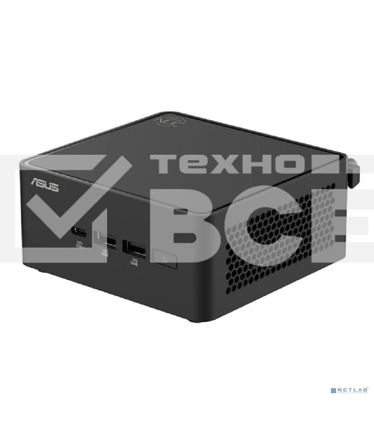 Платформа системного блока Nettop ASUS NUC Model: NUC15CRH, Intel Core 3 Processor 100U, 2xDDR5-5600 SO-DIMM supp, Intel Graphics, Wi-Fi 7, BT v5.4, 3xUSB 3.2 Gen2, 1xUSB 2.0, 1xUSB 3.2 Gen2 Type-C + 2xT-bolt (incl. DP 2.1 and USB4), 2xHDMI 2.1, 1xRJ45 LAN, 1xDC-in, Supp:128Gb~8TB M.2 2280 NVMePCIe5.0 x 4 SSD or 128Gb~8TB M.2 2280 NVMePCIe4.0x4 SSD+128Gb~2TB M.2 2242 NVMePCIe4.0x4 SSD, 19VDC, 6.32A, 120W Adapter, W/O OS, ASUS LOGO, черный