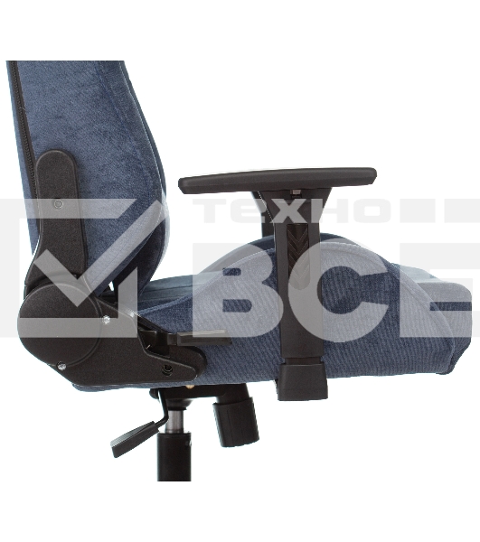 Кресло игровое Knight N1 Fabric синий Light-27 с подголов. крестовина металл