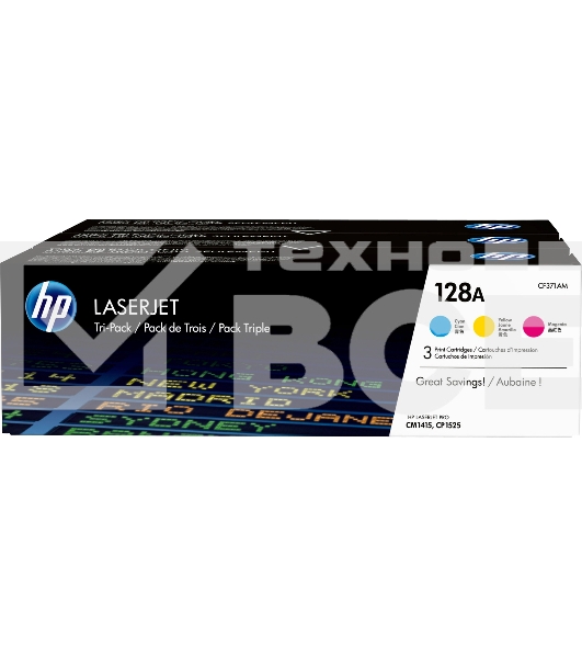 Картридж лазерный комплект HP CF371AM голубой/пурпурный/желтый для LaserJet PRO CP1525N/CP1525NW (3 х 1300)