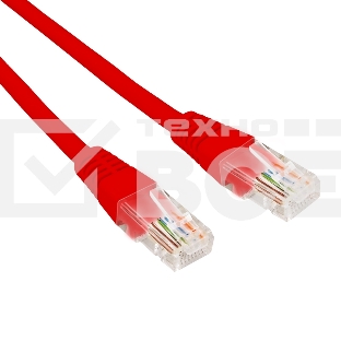 Патч-корд U/UTP, CAT 5e, RJ45-RJ45, 26AWG, ZH нг(А)-HF, красный, 2м  REXANT