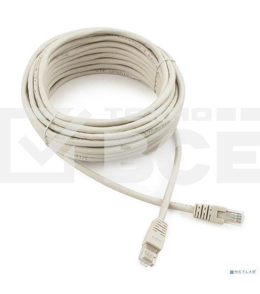 Патч-корд UTP Cablexpert PP6U-10M кат.6, 10м, литой, многожильный (серый)