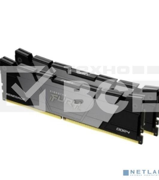 Оперативная память Kingston Fury Renegade, DDR4, 32GB (2x16GB), 3200MHz, CL16, с радиаторами, серый/черный