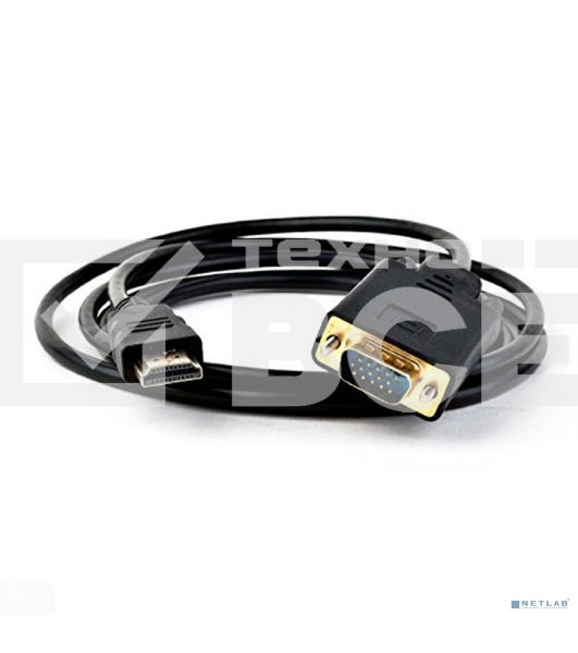 Кабель-адаптер ORIENT C702, HDMI M --> VGA 15M, длина 1.8 метра, черный