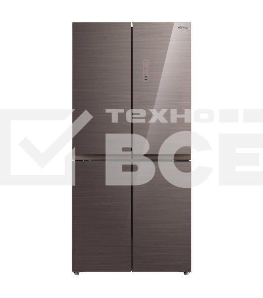 Холодильник Korting KNFM 81787 GM коричневый трехкамерный 303/153л морозилка снизу Side by Side