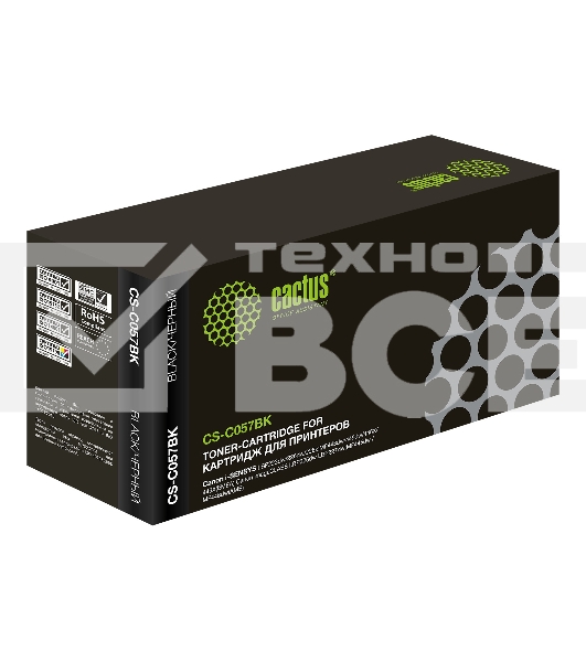 Картридж лазерный Cactus CS-C057BK черный (3100 стр.) для Canon i-SENSYS LBP223dw/226dw/228x