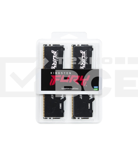 Оперативная память Kingston Fury Beast, DDR5, 16GB (2x8GB), 5600MHz, CL40, с радиаторами, RGB, черный