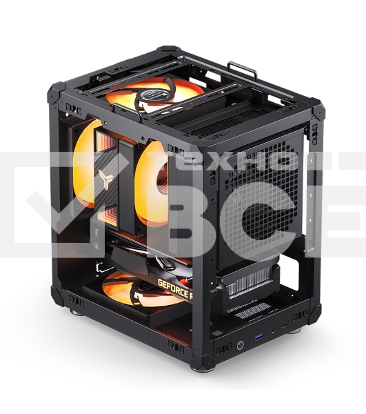 Компьютерный корпус JONSBO C6-ITX Black ITX без БП, боковая панель из закаленного стекла, mini-ITX, черный