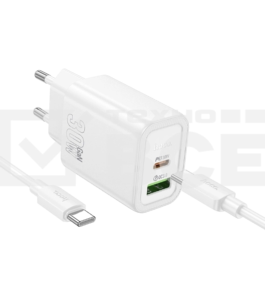 Сетевое зарядное устройство Hoco N63 Gentle 30W 3A (PD) белый