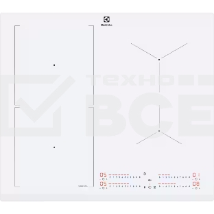 Индукционная варочная панель Electrolux CIS62450FW на 4 конфорки, сенсорный слайдер DirectAccess, SenseCookBoil,Stop&Go, PowerBoost и Bridge, мощность: 7.8-11.7 кВт, независимая установка, размеры (ШхГ): 59x52 см,белый