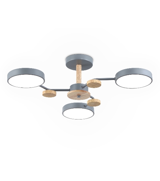 Светильник Ambrella light FL4856/3 GR/WD серый/дерево 54W 3000-6000K D660*170 (без ПДУ)