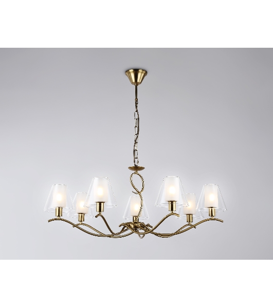 Люстра Ambrella light LH57093/7 BS/FR латунь/белый матовый E14/7 max 40W D840*790