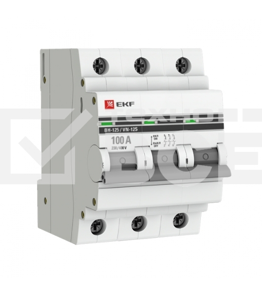 Выключатель нагрузки 3п 100А ВН-125 PROxima EKF SL125-3-100-pro