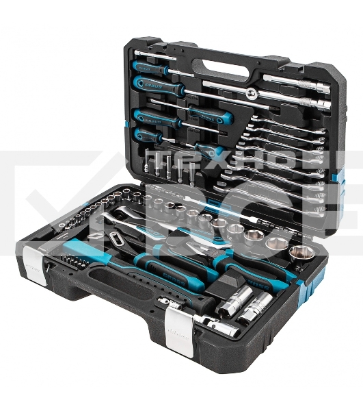 Набор инструментов Gross 76 предметов, 120 зубьев, CrV1/4, 1/2