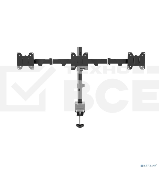 Настольное крепление Wize WDM3-26 для трех мониторов 14'-26', VESA 75x75, 100x100, черный