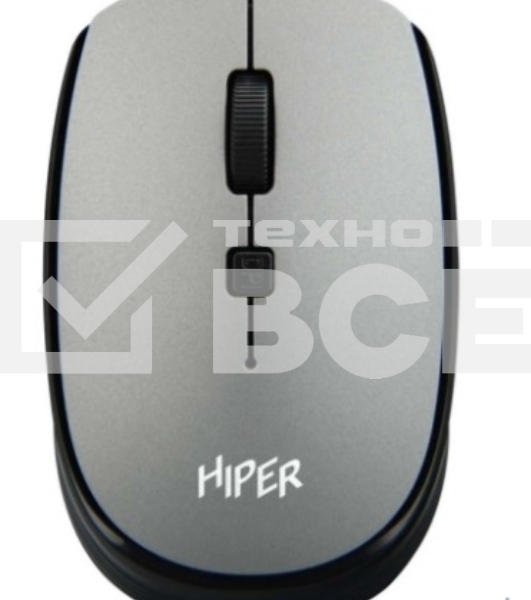 Мышь беспроводная HIPER HOMW-081 серый, 1600 dpi, радиоканал, USB, кнопки - 4
