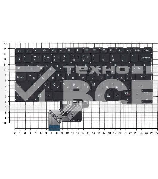 Клавиатура для ноутбука Lenovo Yoga 3 11 300-11IBR 300-11IBY 700-11ISK, черная