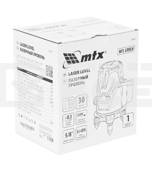 Лазерный уровень MTX MFL GREEN, 30 м, зеленый луч, акк. Li 2400 mAh, сумка, резьба 5/8'