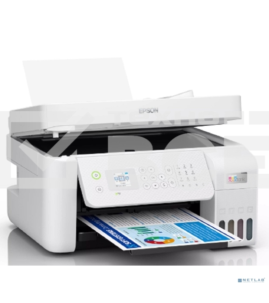 МФУ струйное Epson EcoTank L5296 (C11CJ65411) белый, A4, ч/б печ. 33стр/мин., цв. печ. 15стр/мин., 5760x1440 DPI, 2400х1200 DPI, USB, Ethernet, Wi-Fi