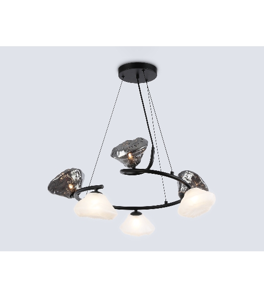 Светильник Ambrella light LH15003/6 BK/FR/SM черный/белый матовый/дымчатый G9*6 max 40W D630*1150