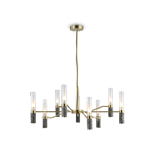 Люстра Ambrella light LH53355/9 GD/CL/WH золото/прозрачный/белый G9*9 max 40W D850*890