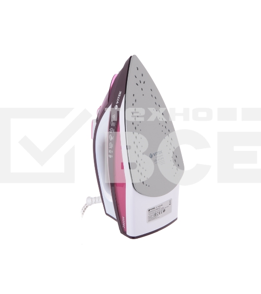 Утюг Vitek VT-1215 (PK) максимальная мощность 2400 Вт.Подошва Ceramic Ultra Care.
