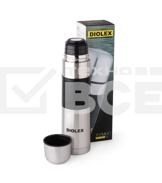 Термос Diolex DXR-500-1 500 мл. с узким горлом, резиновая встака на корпусе, нержавеющая сталь