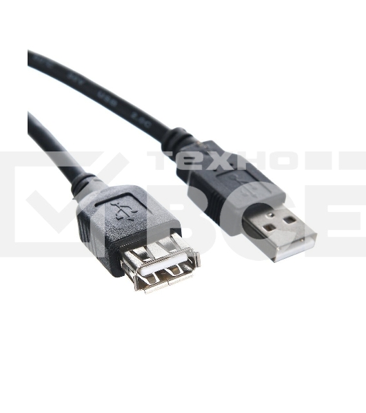 Кабель удлинительный TELECOM USB2.0 <Am-->Af> 1,5 м черный <TUS6990-1.5M>