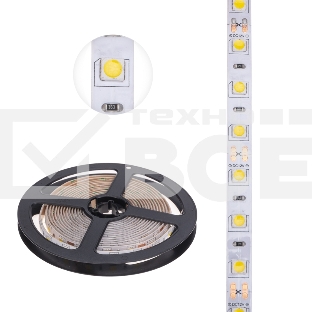 Лента LED 3 м 12 В 5050 4000 К IP65 60 LED/м для БП с клеммами LAMPER