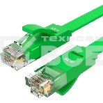 Патч-корд GCR PROF плоский прямой 7.5m, UTP медь кат.6, зеленый, 30 AWG, GCR-LNC625-7.5m, ethernet high speed 10 Гбит/с, RJ45, T568B, фото4