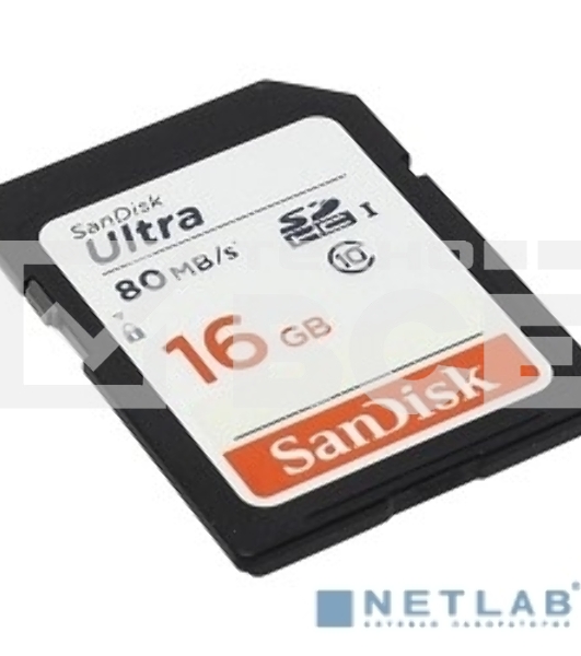 Флеш карта SDHC 16Gb Class10 Sandisk SDSDUNC-016G-GN6IN Ultra 80