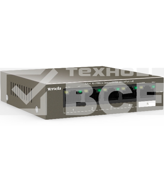 Коммутатор Tenda TEF1105P-4-63W 5PORT 10/100M